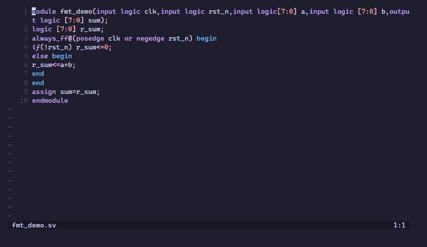 Formatting
